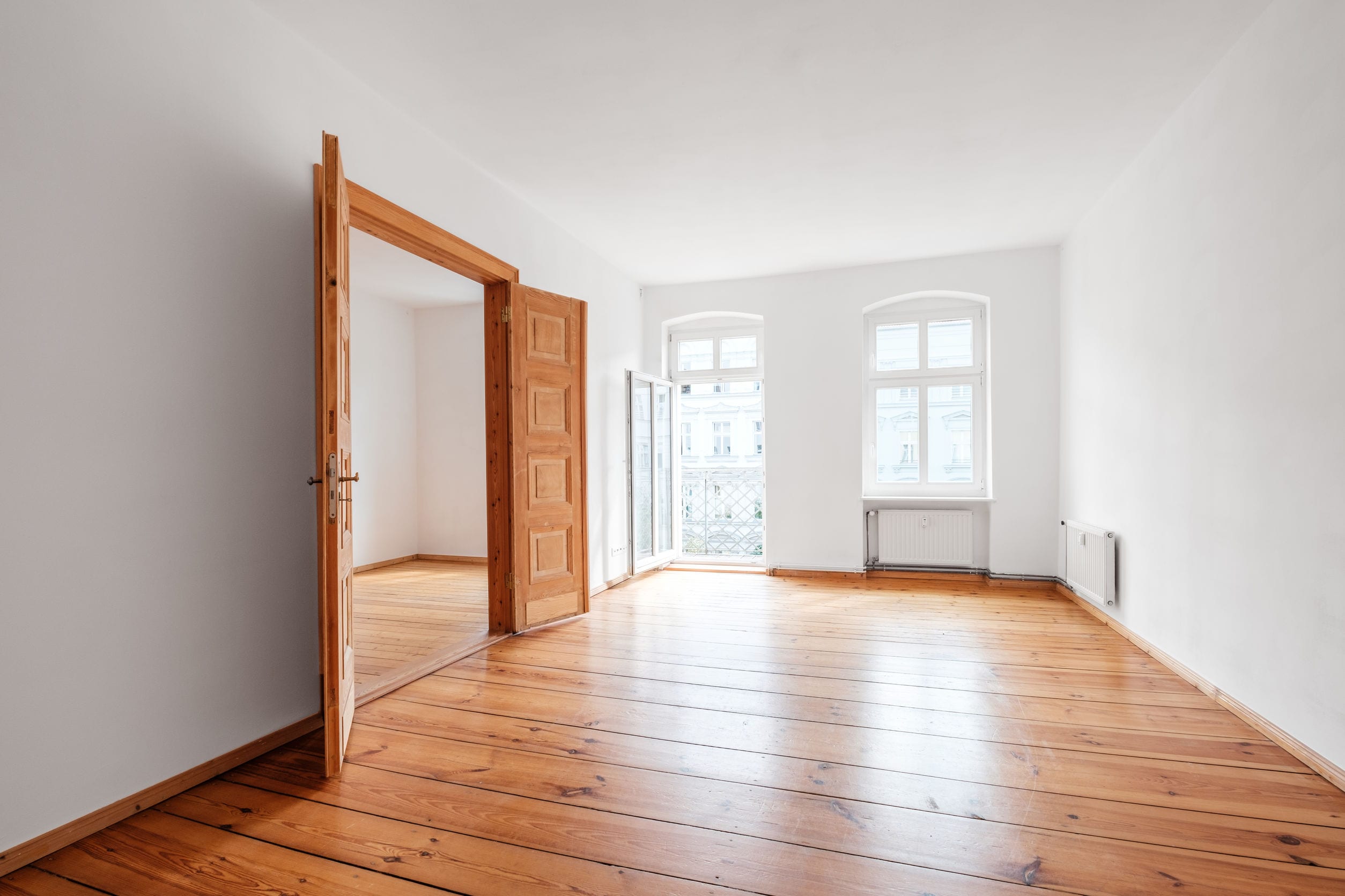 Living room with wooden flooring Living room with wooden flooring